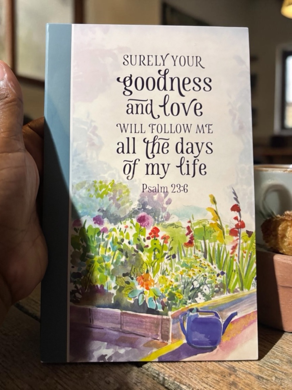 Inspirational Psalm 23:6 Floral Journal - Blue Accent NWOT